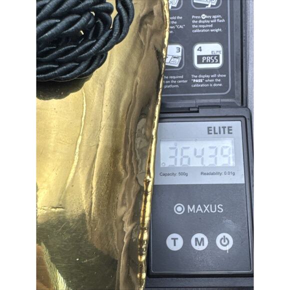 Vintage Oval Bag Golden Black Brass Onyx Stone Small Strap Black Nylon 4*7 - Picture 7 of 7